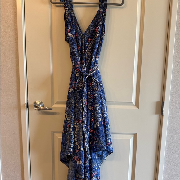 Pants - Blue and Purple Asymmetrical V-Neck Jumpsuit